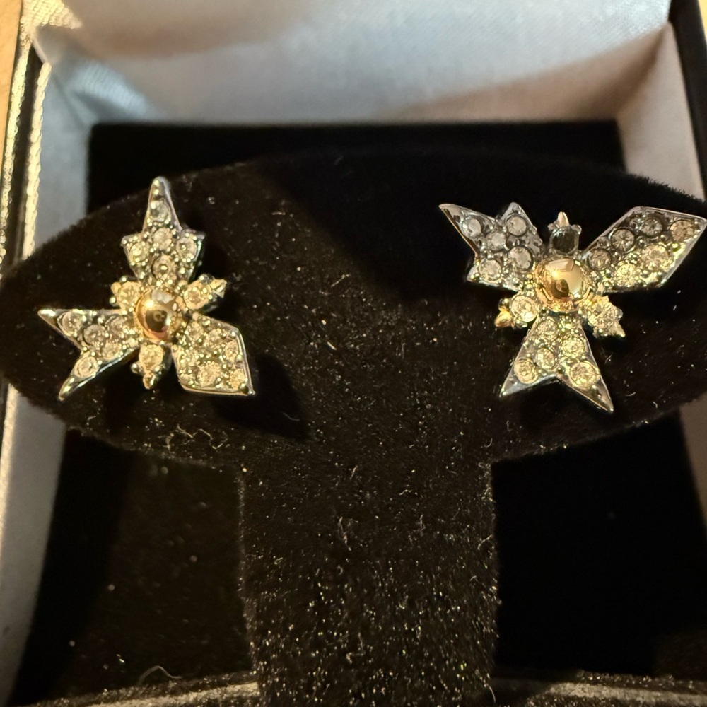 Alexis Bittar Gold and Silver Starburst Earrings